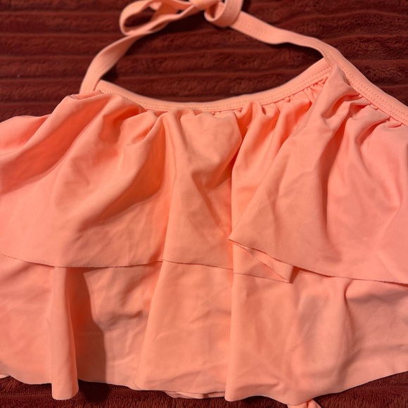 Peach Ruffle Halter Bikini Top - Picture 3 of 5